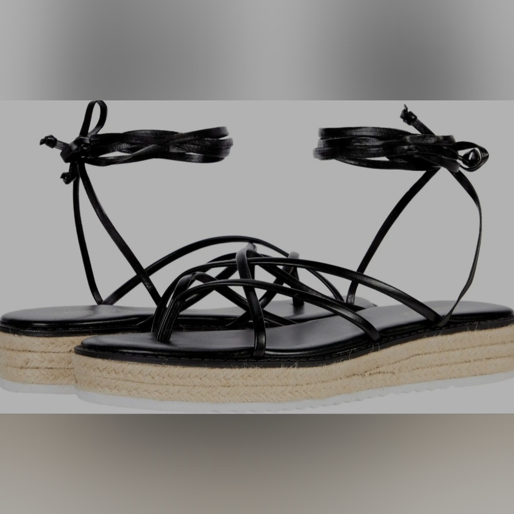 NINE WEST - Black Lace Strap Sandals